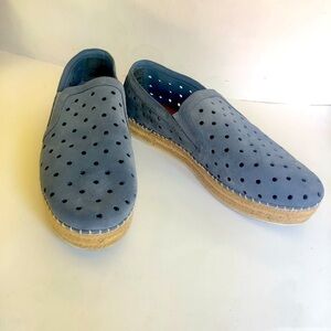 Steve Madden Women’s Widmer Suede Espadrille Platform Perforated Sneaker Size 11